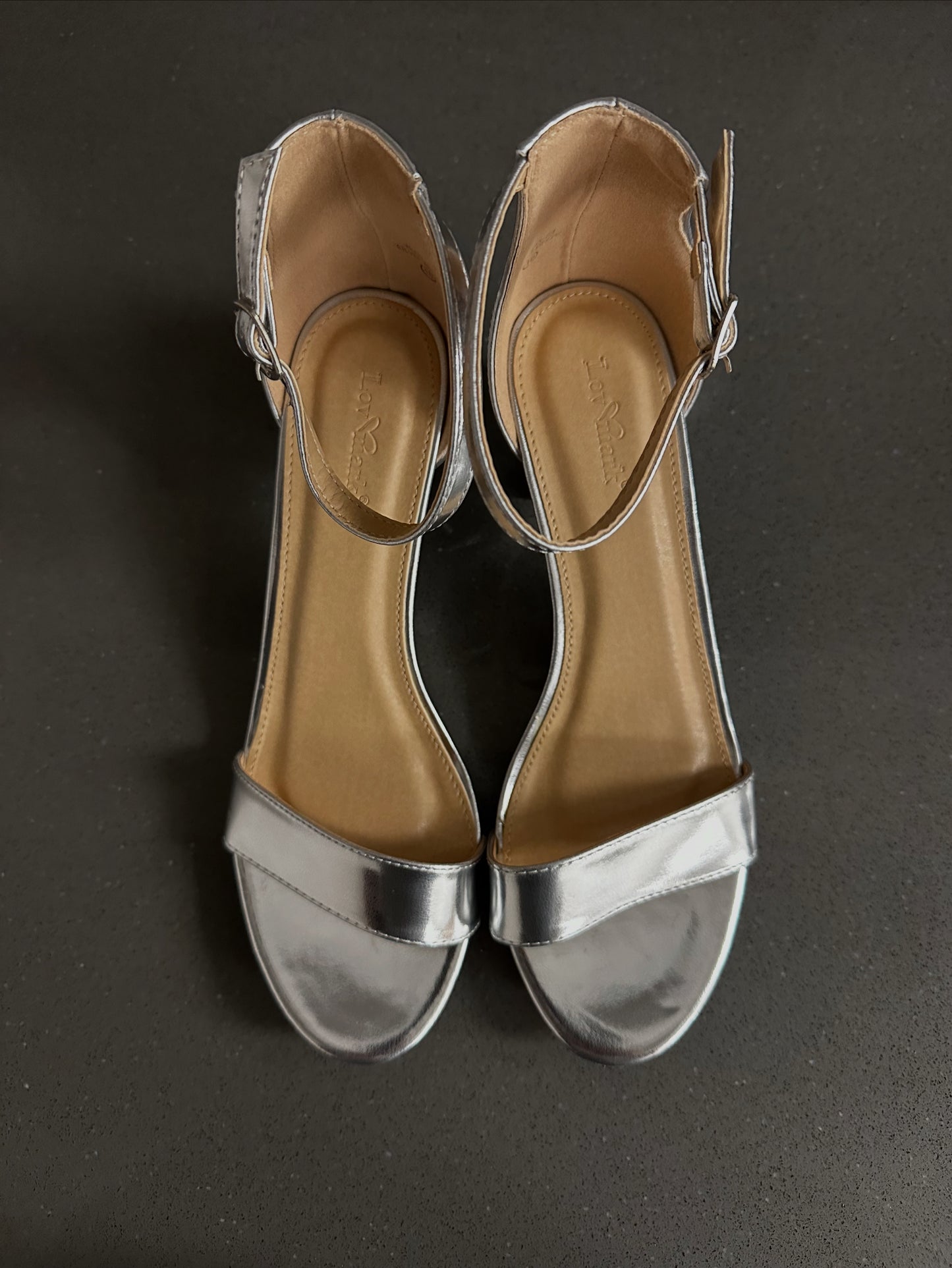 Women's Ankle Strap High Heels Silver
