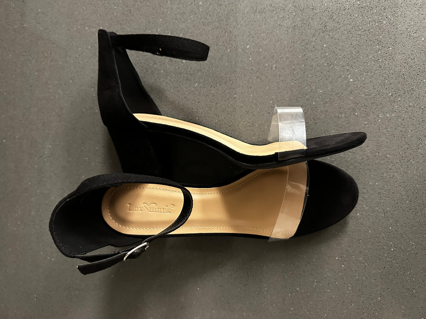 Women's Ankle Strap High Heels Black Suede