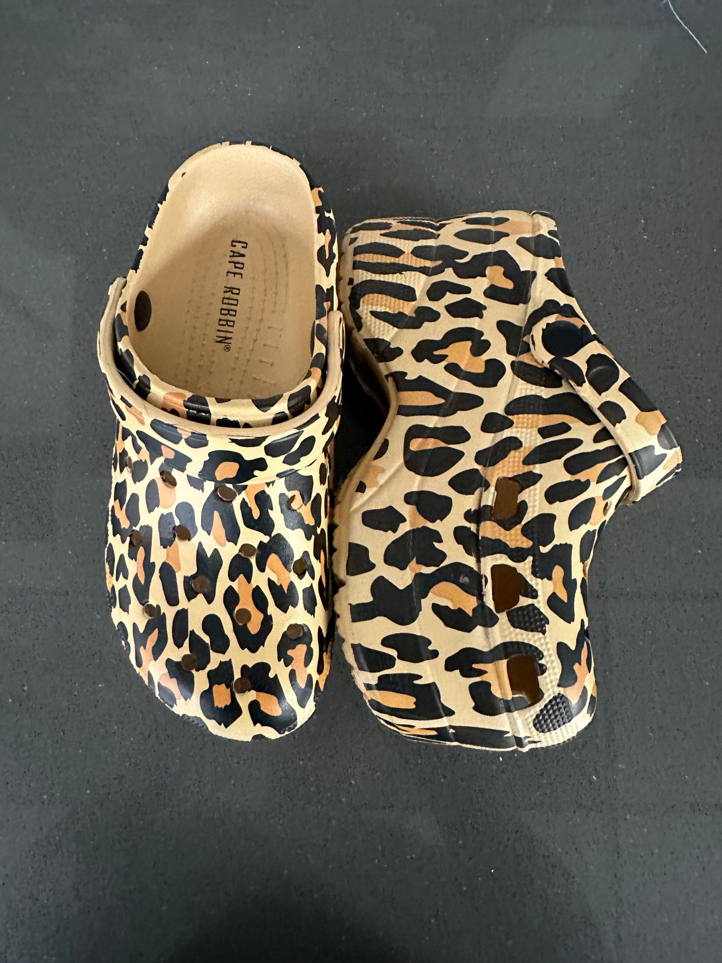 Leopard Print Platform Clogs