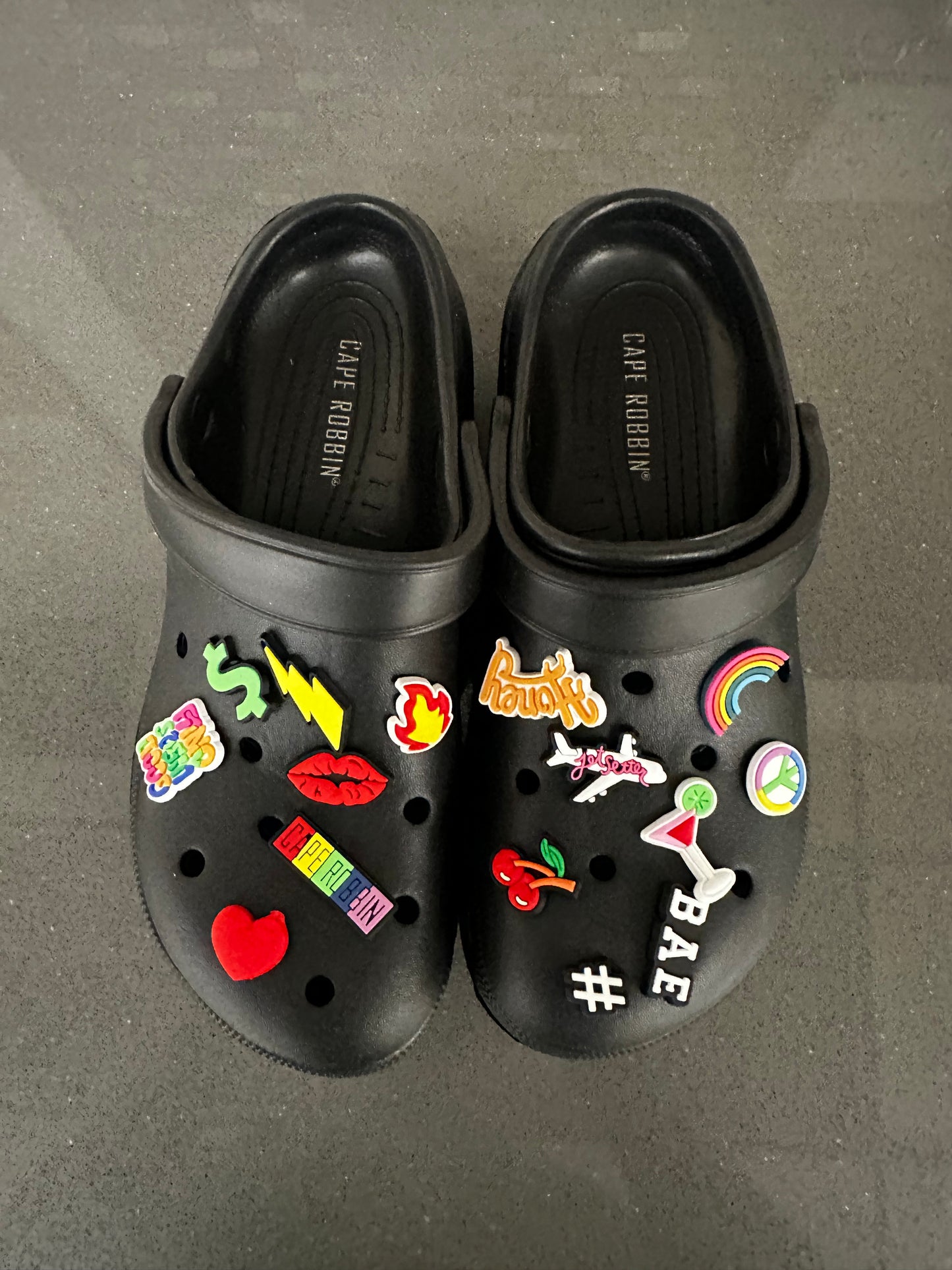 Black Ornamental Platform Clogs