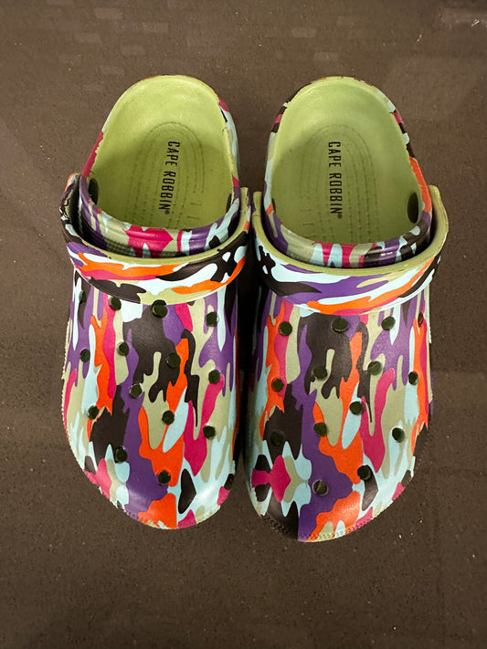 Multicolor Platform Clogs