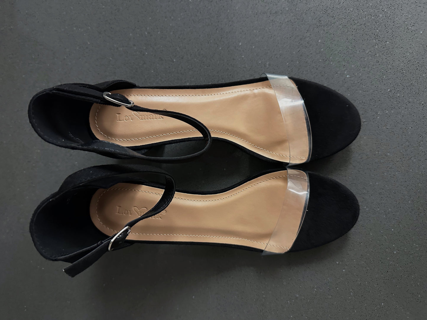 Women's Ankle Strap High Heels Black Suede