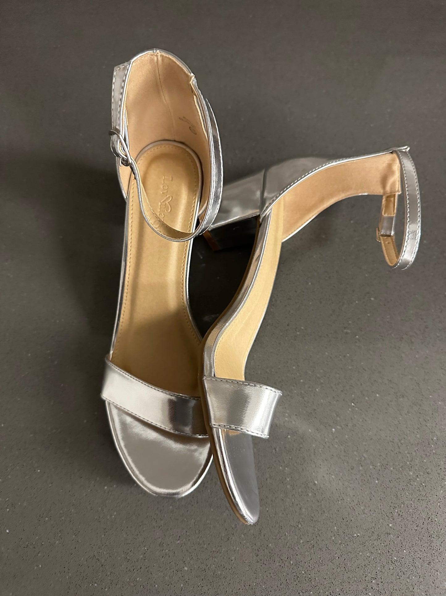 Women's Ankle Strap High Heels Silver