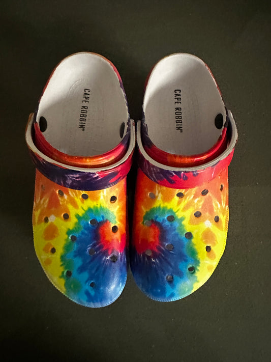 Rainbow Platform Clogs